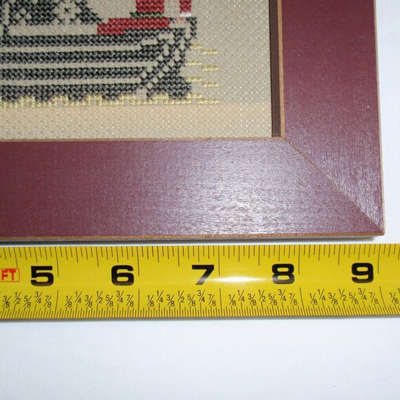 Sailing Santa Prairie Schooler Cross Stitch Completed Framed Wall Art Gift Rusti - Picture 10 of 11